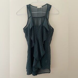 Mine Sleeveless Ruffle Blouse - Dark Teal